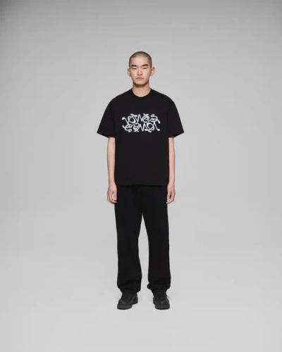 Vowels Double Scribble Tee In Black