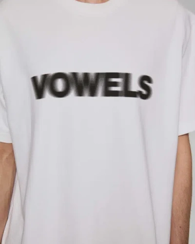 Vowels Blur Tee In White
