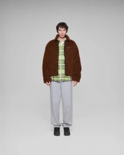 Vowels Fleece Jacket In Brown