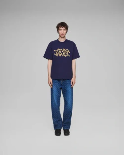 Vowels Double Scribble Tee In Blue