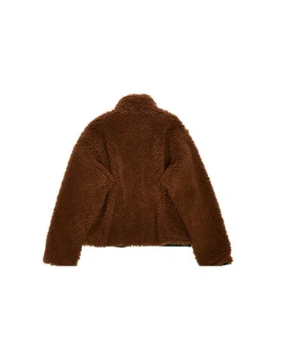 Vowels Fleece Jacket In Brown