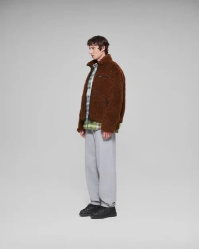 Vowels Fleece Jacket In Brown