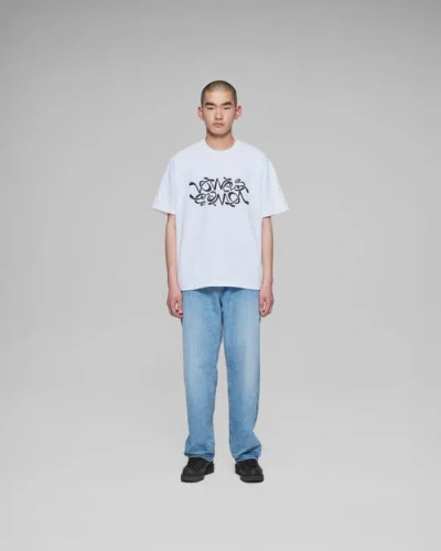 Vowels Double Scribble Tee In White