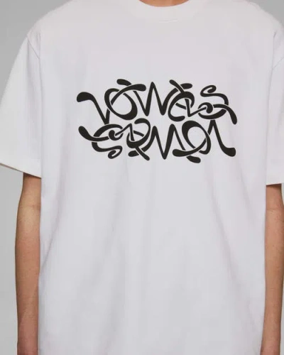 Vowels Double Scribble Tee In White