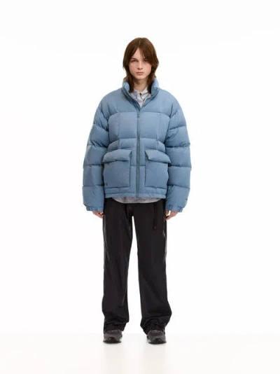 Vowels Puffer Jacket In Blue