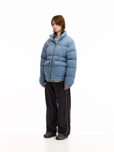 Vowels Puffer Jacket In Blue