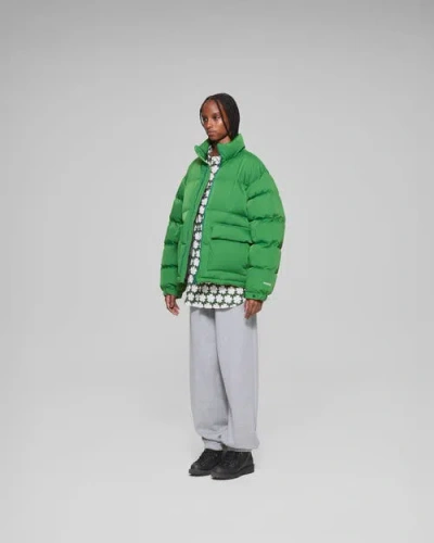 Vowels Puffer Jacket In Green