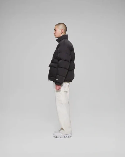 Vowels Puffer Jacket In Black