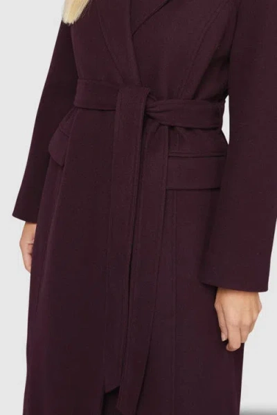 Wallis Petite Longline Belted Coat In Purple