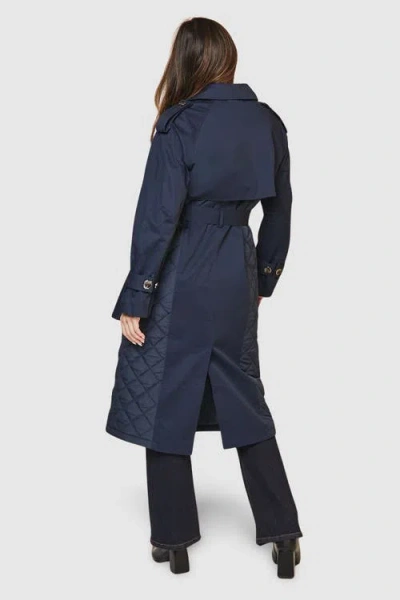 Wallis Padded Belted Trench Coat In Blue