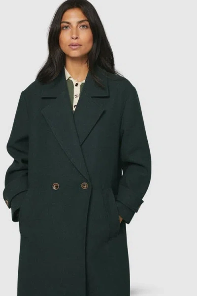 Wallis Double Breasted Car Coat In Green