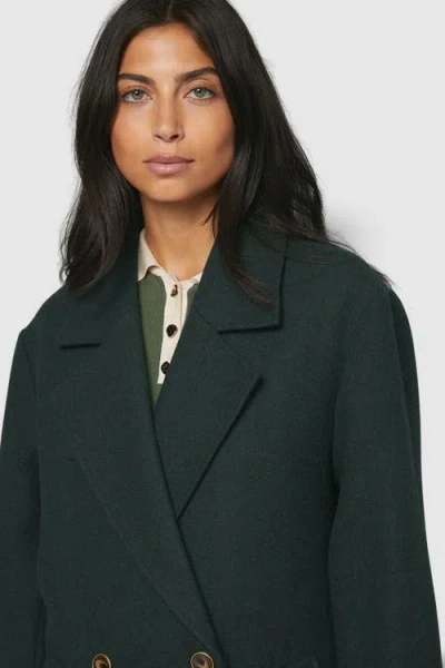 Wallis Double Breasted Car Coat In Green