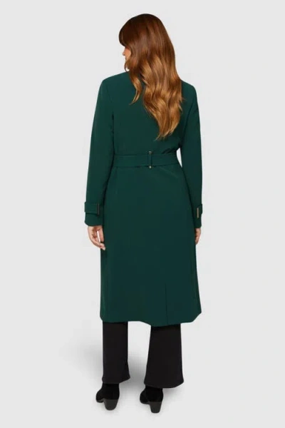 Wallis Double Crepe Wrap Belted Coat In Green