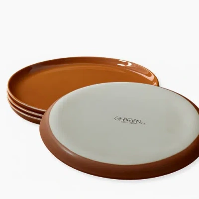 Gharyan Stoneware Family Feast Dinnerware, Set Of 13 Pieces In Brown