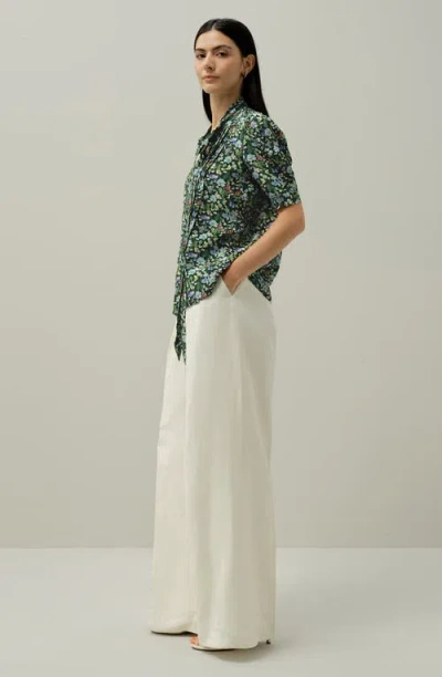 Lilysilk Puff-sleeve Blouse In Multi