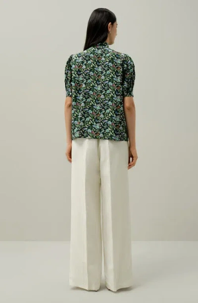 Lilysilk Puff-sleeve Blouse In Multi