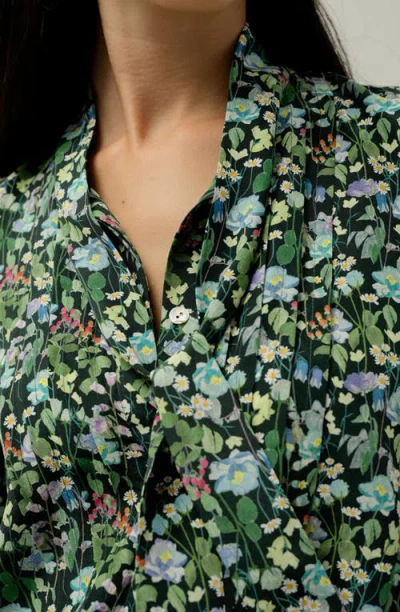 Lilysilk Puff-sleeve Blouse In Multi