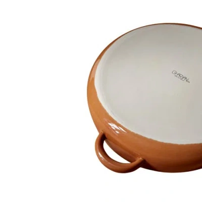 Gharyan Stoneware Serving Plate With Handles In Brown