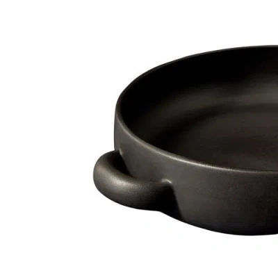 Gharyan Stoneware Serving Plate With Handles In Black