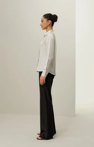Lilysilk Basic Concealed Placket Silk Shirt In White