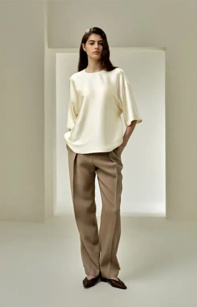 Lilysilk Relaxed Silk Crewneck Blouse In White