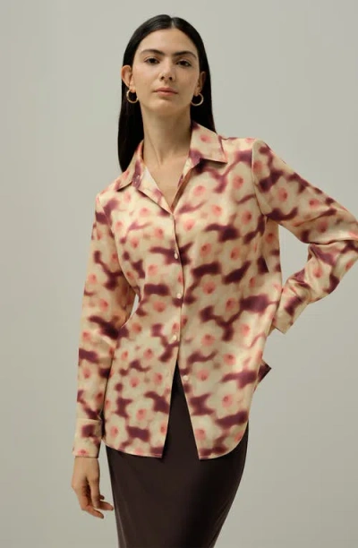 Lilysilk Daffodil Print Silk Blouse In Multi