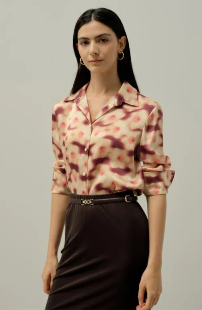 Lilysilk Daffodil Print Silk Blouse In Multi