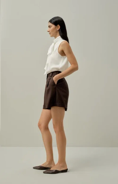 Lilysilk Sleeveless Tie-neck Silk Blouse In White