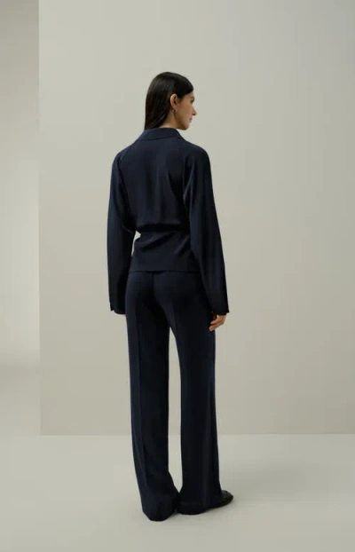 Lilysilk Multipositional Silk Shirt In Blue