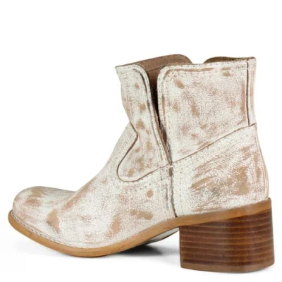 Diba True Walnut Grove Distressed Leather Pull-on Western Bootie In White