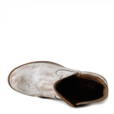 Diba True Walnut Grove Distressed Leather Pull-on Western Bootie In White