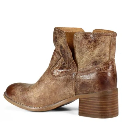 Diba True Walnut Grove Distressed Leather Pull-on Western Bootie In Brown