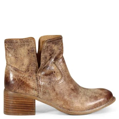 Diba True Walnut Grove Distressed Leather Pull-on Western Bootie In Brown