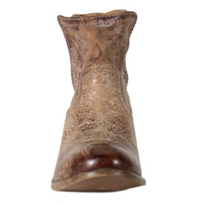 Diba True Walnut Grove Distressed Leather Pull-on Western Bootie In Brown