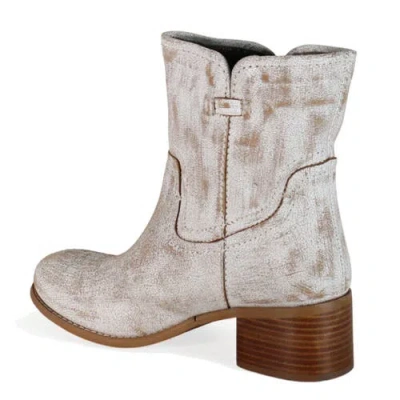 Diba True West Haven Pull-on Distressed Leather Western Boots In White