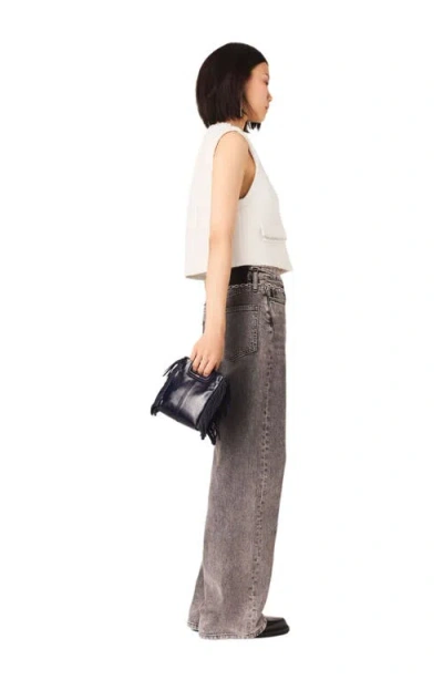 Maje Womens Ecru Sleeveless Bead-embellished Tweed Jacket In Neutral