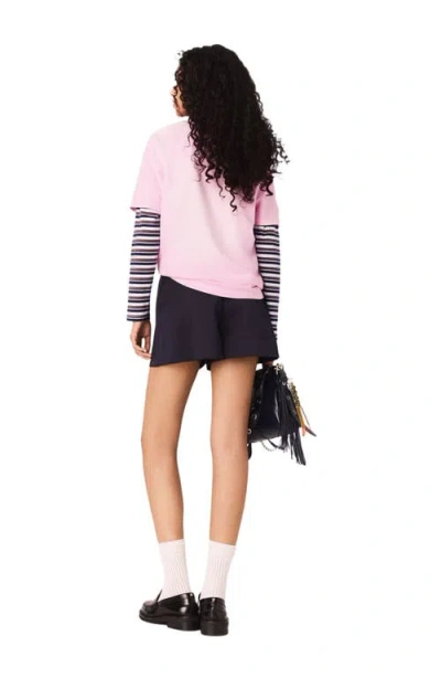 Maje Nautical Print T-shirt In Pink