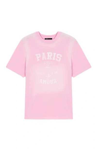 Maje Nautical Print T-shirt In Pink