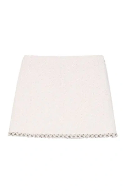Maje Pearl Trim Tweed Skirt In Pink