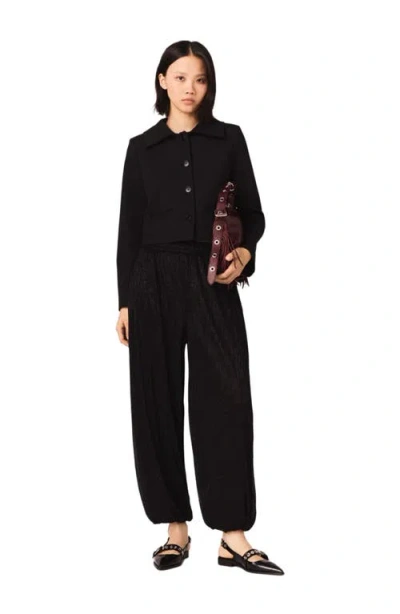 Maje Metallic Harem Trousers In Black