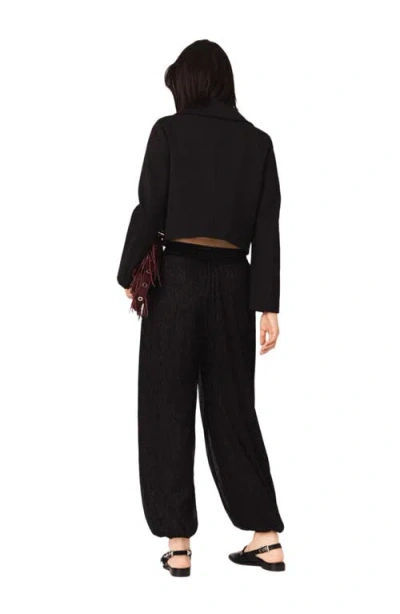 Maje Metallic Harem Trousers In Black