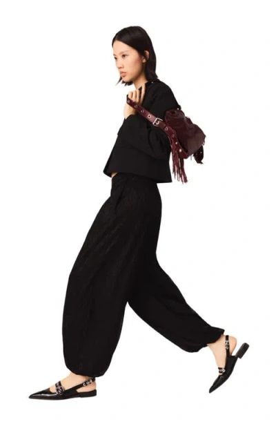 Maje Metallic Harem Trousers In Black