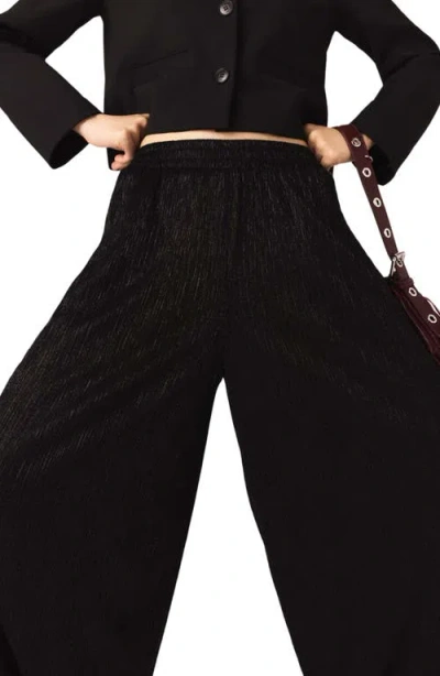 Maje Metallic Harem Trousers In Black