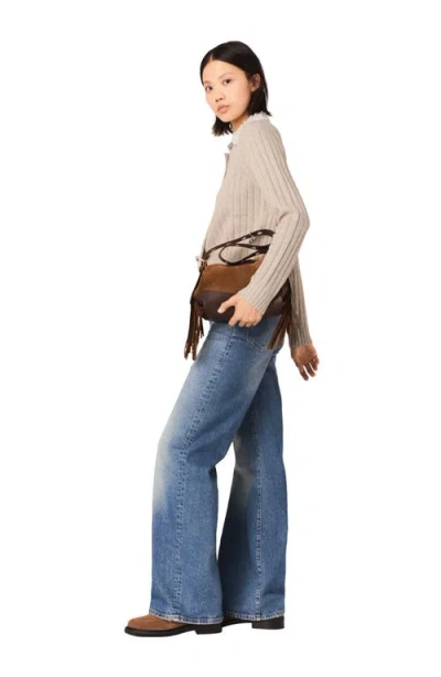 Maje Womens Beige Beaded Removable-collar Stretch Wool-blend Cardigan In Neutral