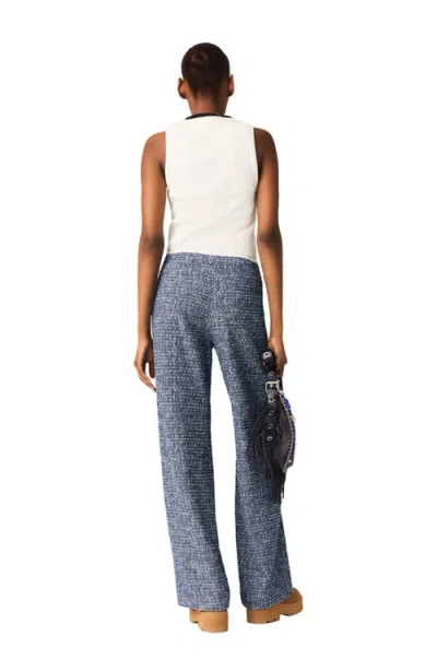 Maje Tweed Trousers In Blue
