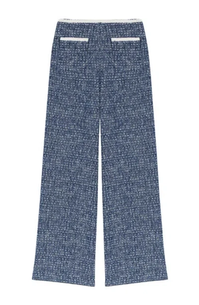 Maje Tweed Trousers In Blue