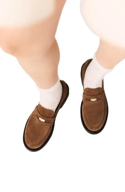 Maje Suede Loafers In Brown