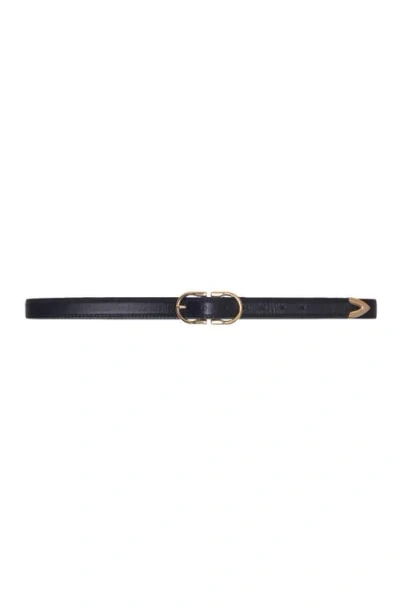Maje Double-buckle Leather Belt In Black