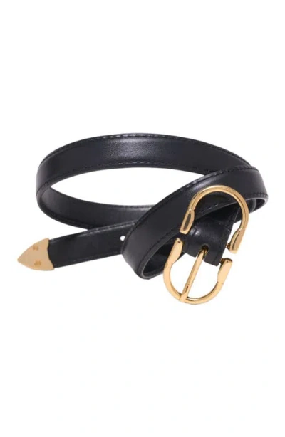Maje Double-buckle Leather Belt In Black
