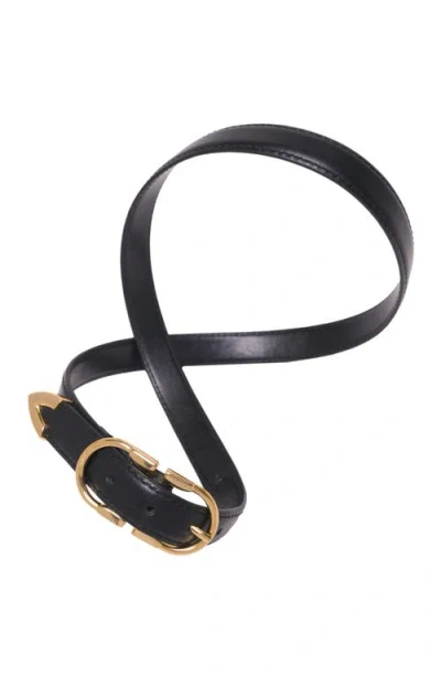 Maje Double-buckle Leather Belt In Black